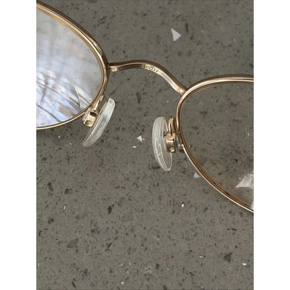 Aristar 6237 026 50-17-135 Gold Flex-Hinge Eyeglasses Frames ONLY round gold